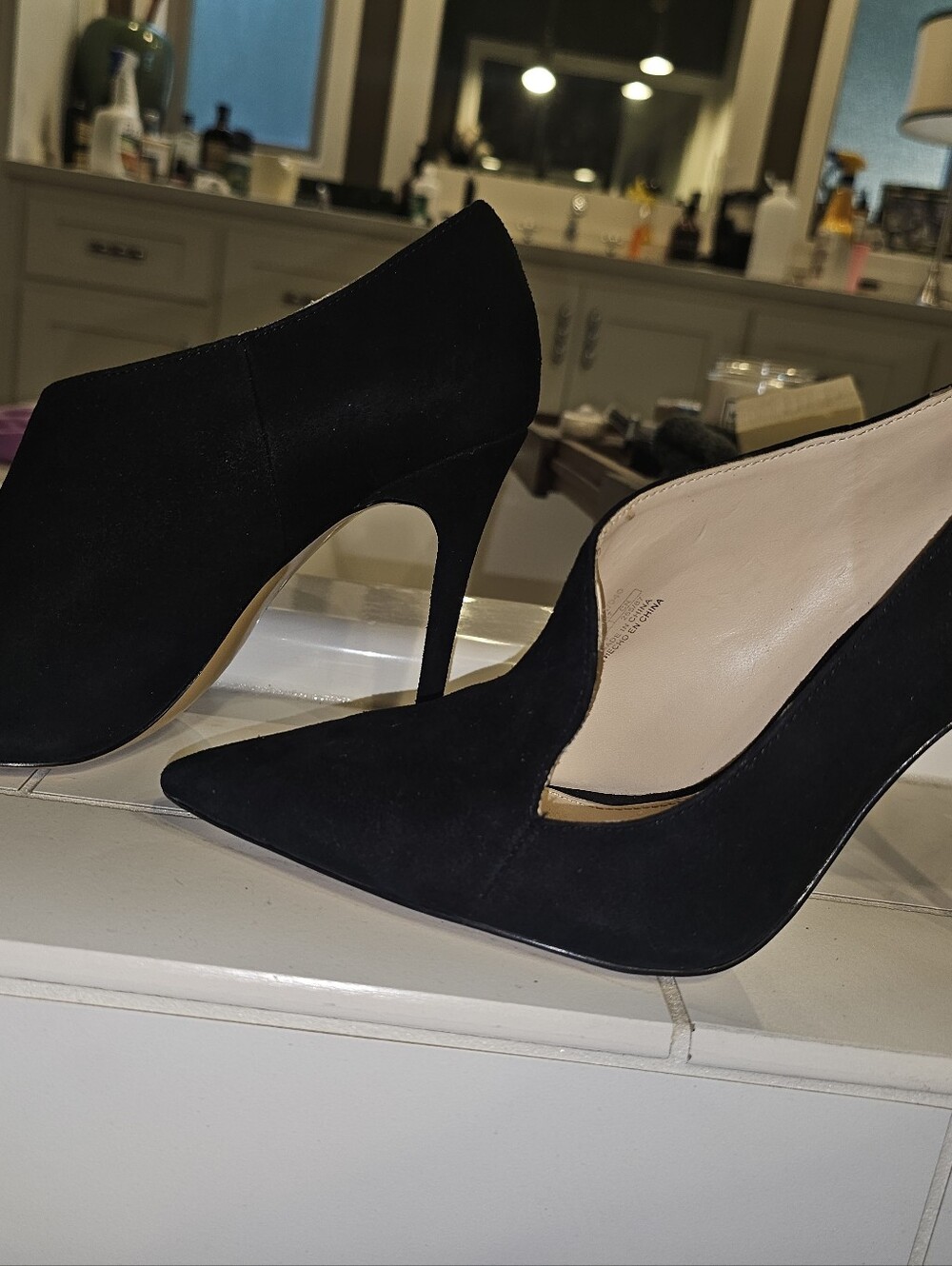 Zara Asymmetrical BlackSuede Pointed-Toe Stiletto Heel - Picture 7 of 10